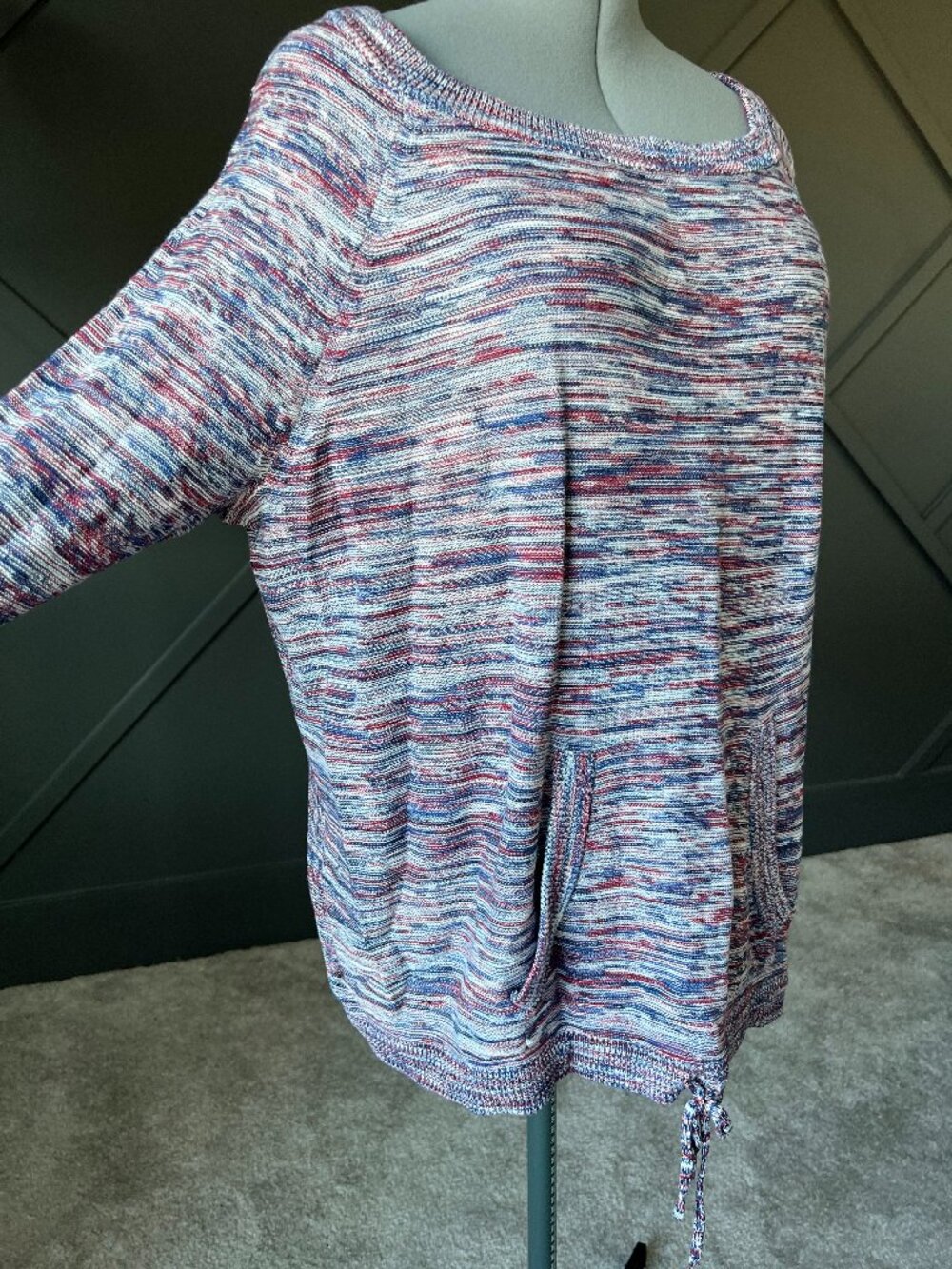 Love & Legend Slouchy, Off-Shoulder sweater with front pocket